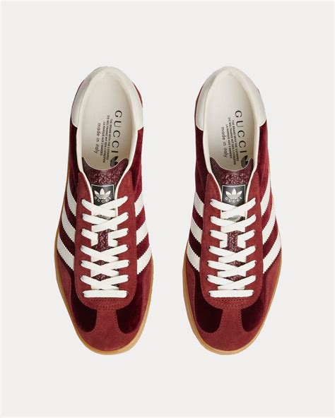 gucci gazelle burgundy velvet